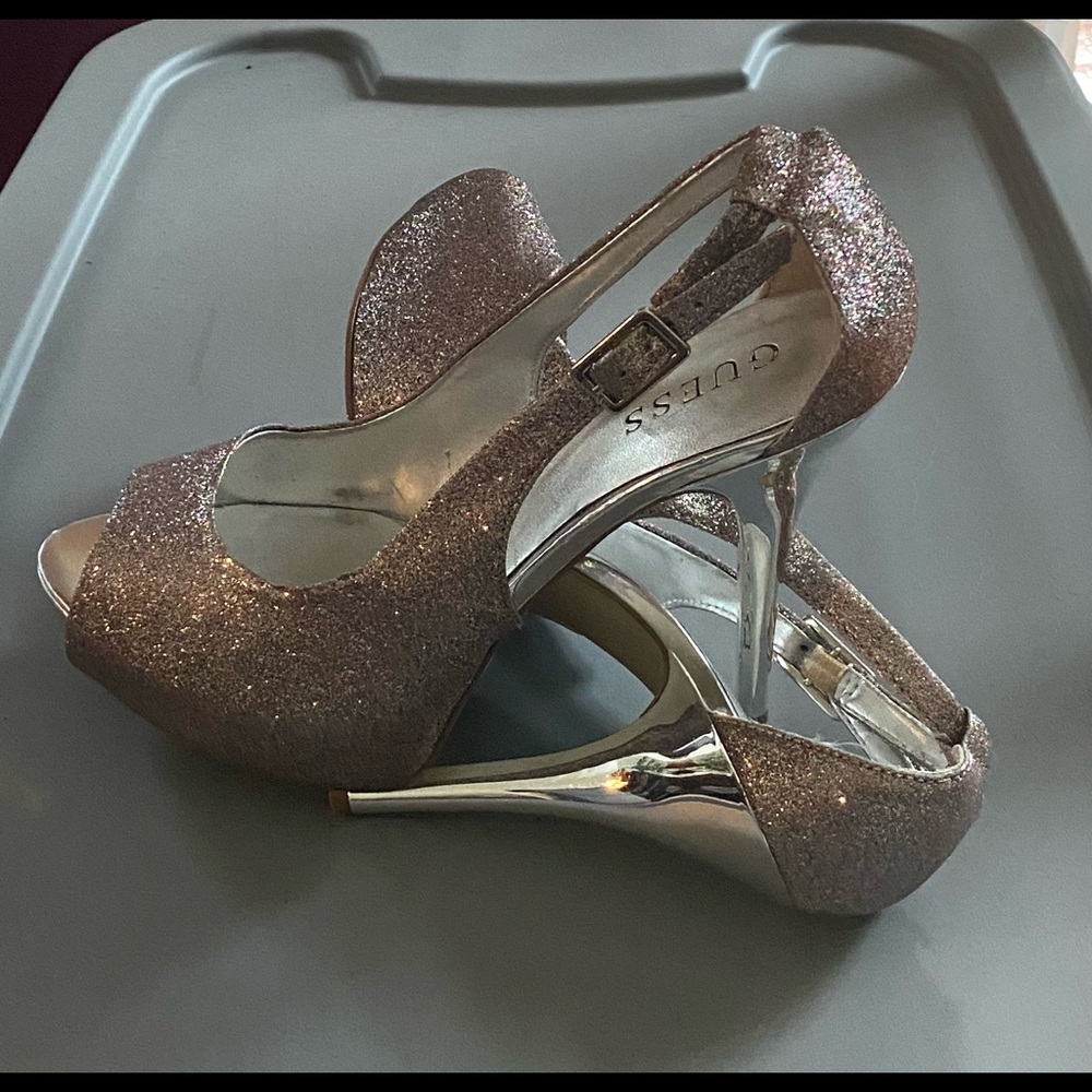 GUESS Glitter & Silver Heels